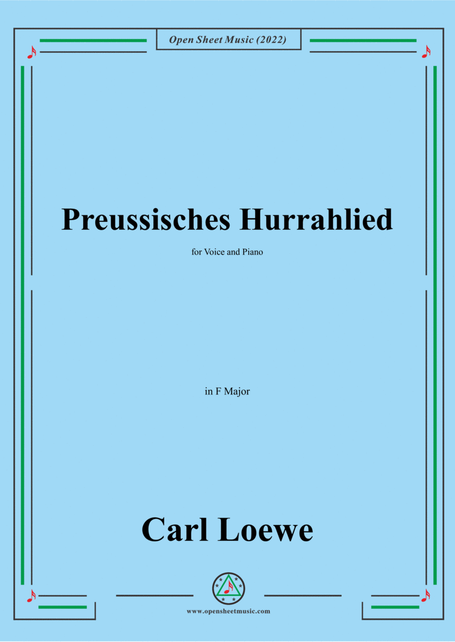 Loewe-Preussisches Hurrahlied,in F Major,for Voice and Piano Voice Solo scores gallery preview page 1