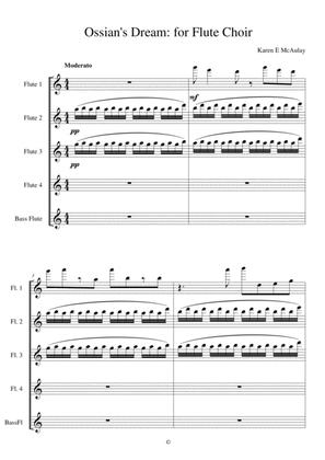 Ossian's Dream for Flute Choir (4 flutes and bass flute) - SCORE