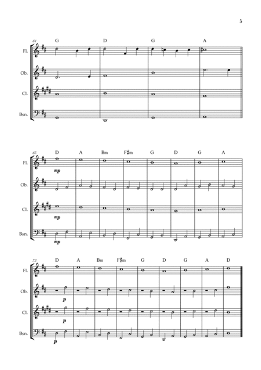 Canon in D | Pachelbel | Woodwind quarted Woodwind Quartet scores gallery preview page 5