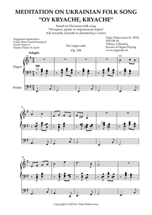 Meditation on Ukrainian Folk Song "Oy kryache, kryache", Op. 238 (Organ Solo)
