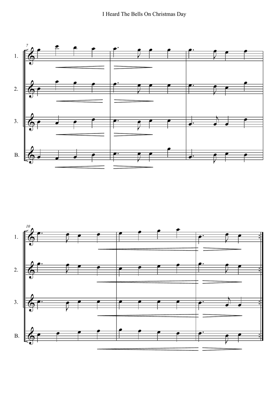 I Heard The Bells On Christmas Day Woodwind Quartet scores gallery preview page 2