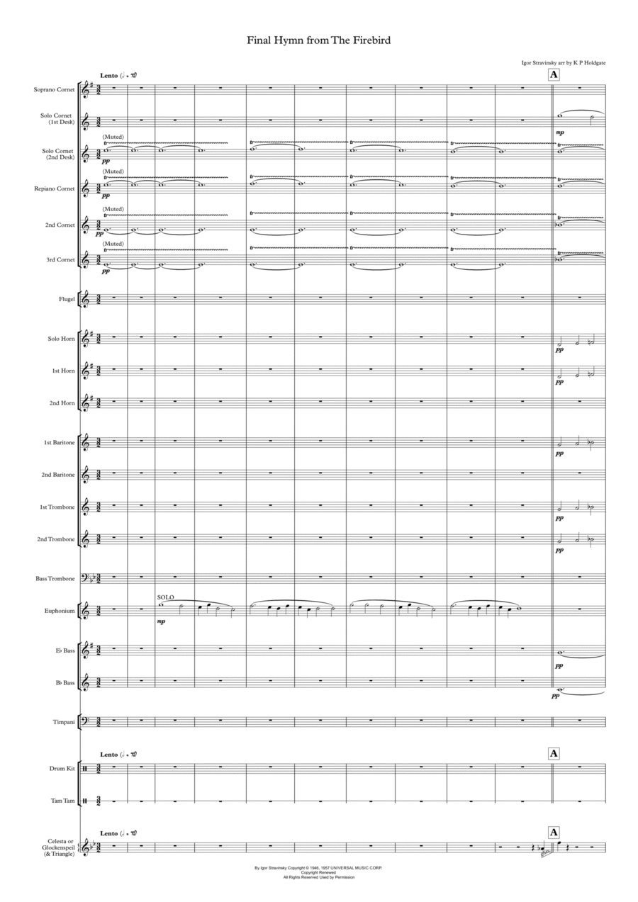 Firebird Suite Brass Ensemble scores gallery preview page 1