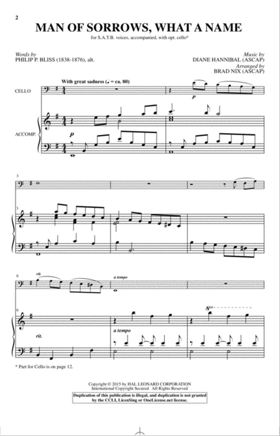 Man Of Sorrows, What A Name Choir scores gallery preview page 1