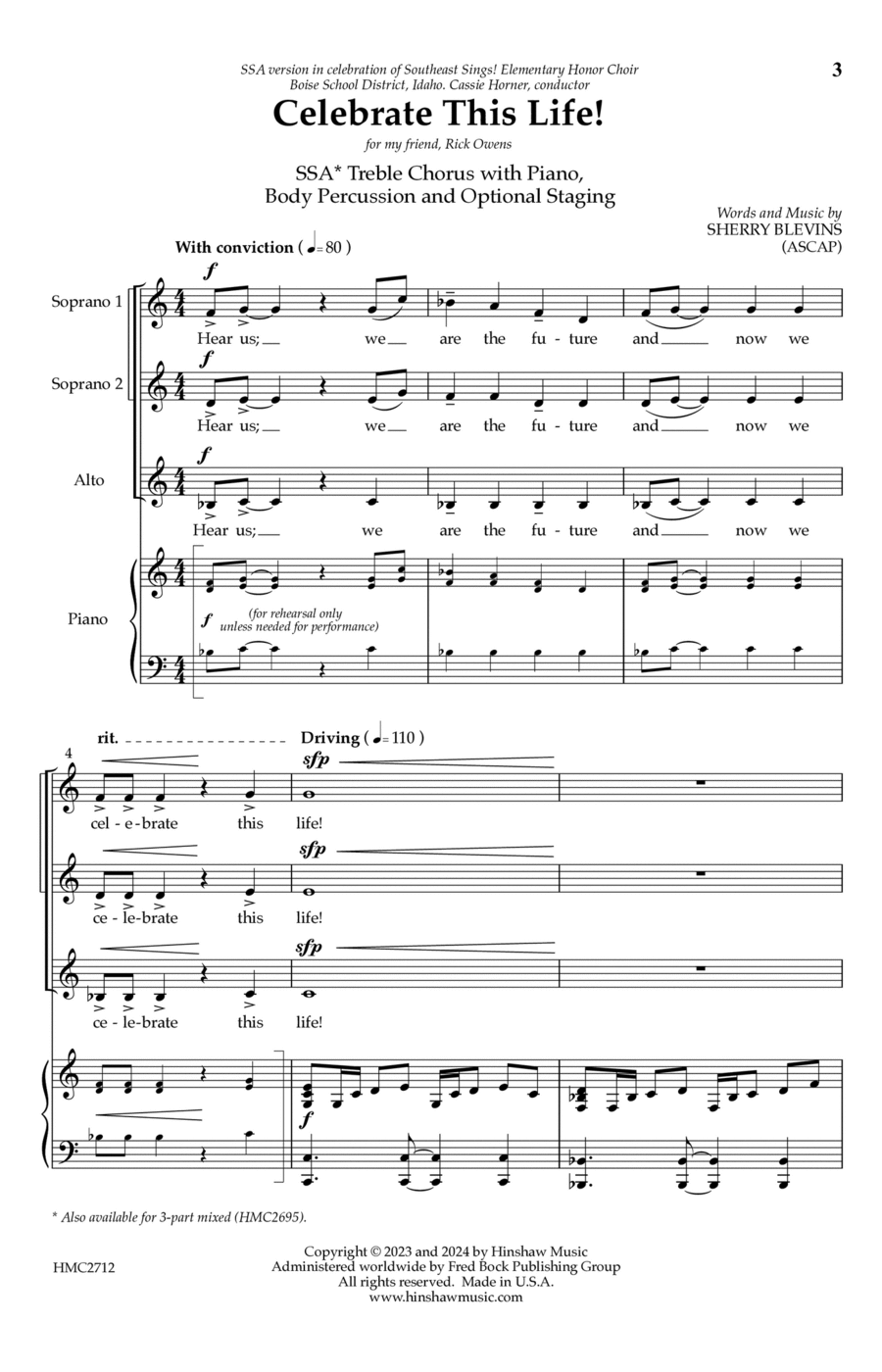 Celebrate This Life! 4-Part scores gallery preview page 1