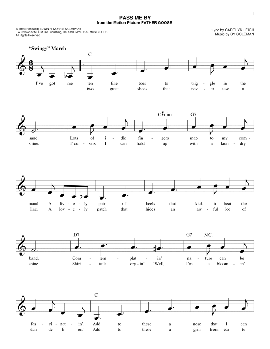 Pass Me By Piano scores gallery preview page 1