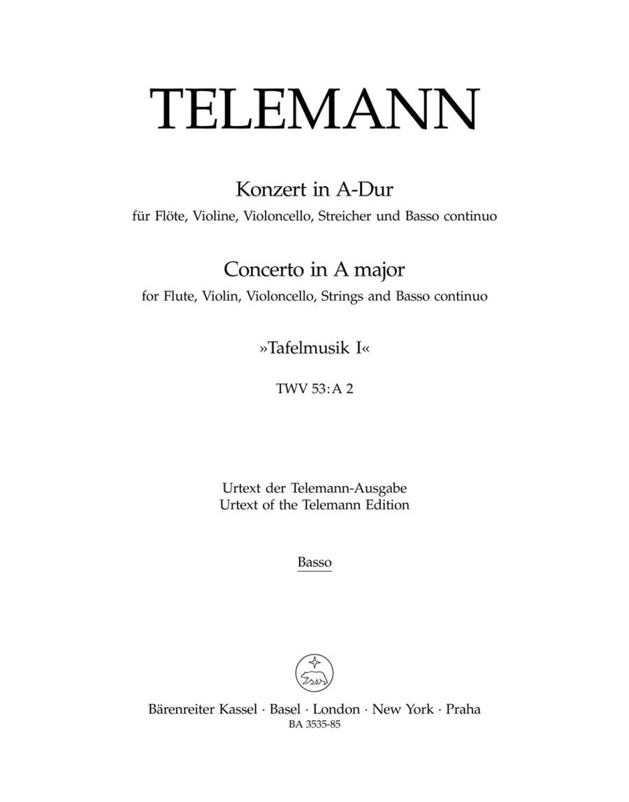 Concerto for Flute, Violin, Violoncello, Strings and Basso Continuo in A major TWV 53:A 2