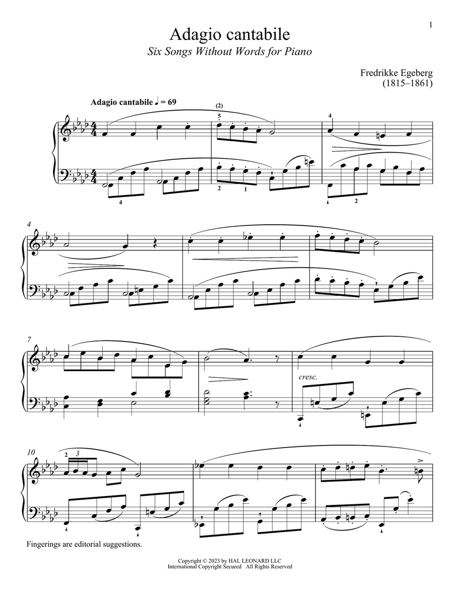 Adagio cantabile Piano Solo scores gallery preview page 1