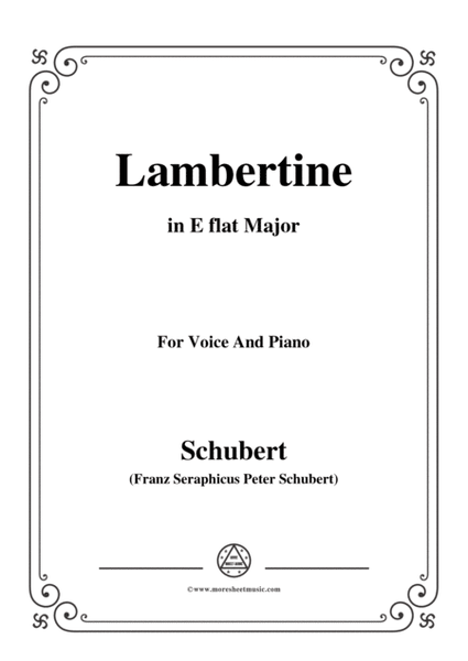 Schubert-Lambertine,in E flat Major,for Voice&Piano image number null