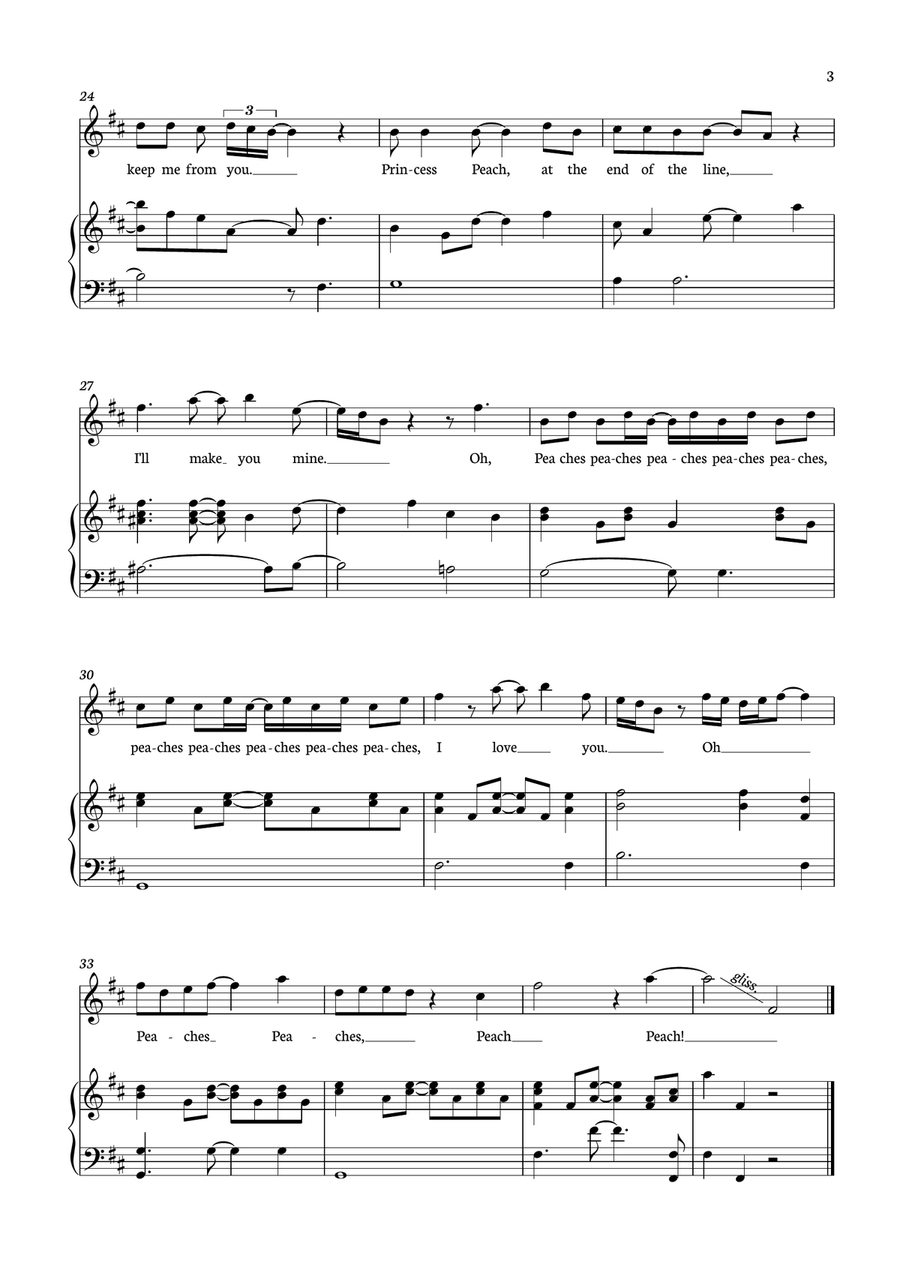 Peaches Piano, Vocal scores gallery preview page 3