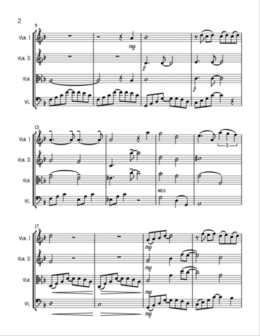 City Of Stars String Quartet scores gallery preview page 2