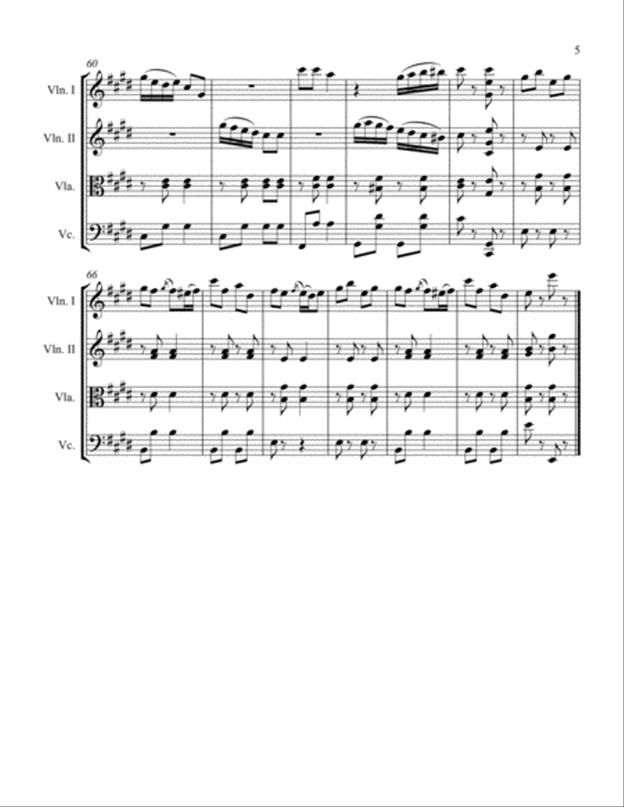 The Champagne Polka String Quartet scores gallery preview page 5