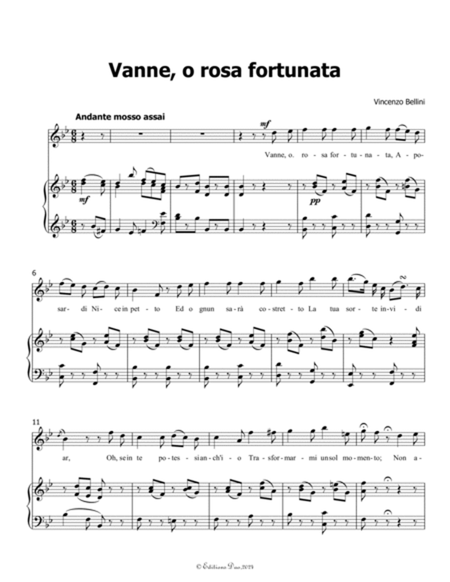 Vanne,o rosa fortunata, by Bellini, in B flat Major