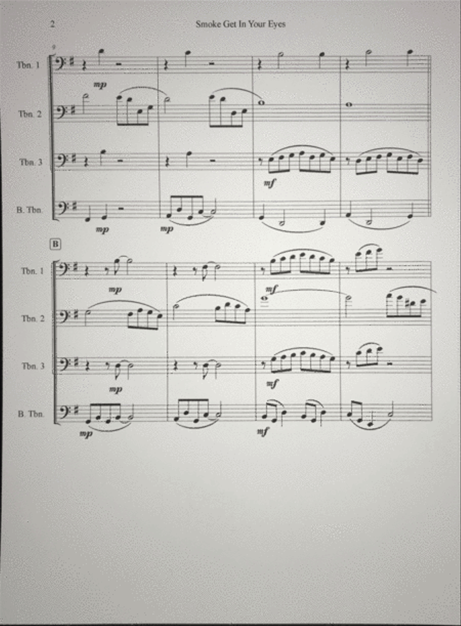 Smoke Gets In Your Eyes Smoke Gets In Your Eyes Trombone Solo scores gallery preview page 3