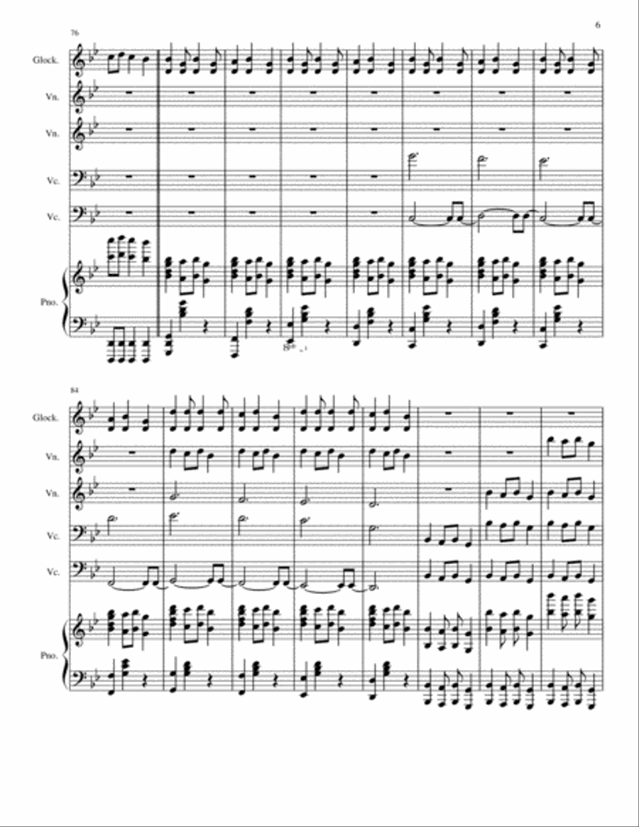 Carol of the Bells Piano Trio scores gallery preview page 6