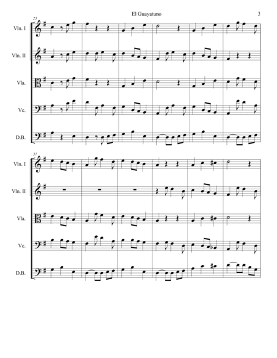 El Guayatuno El Guayatuno String Quartet scores gallery preview page 3