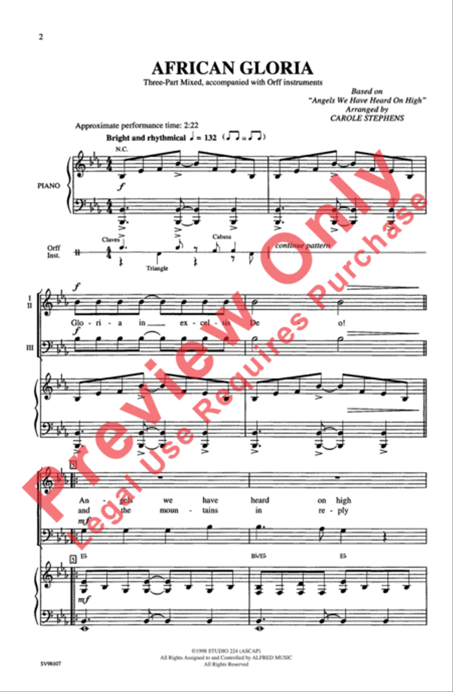 African Gloria 3-Part scores gallery preview page 2