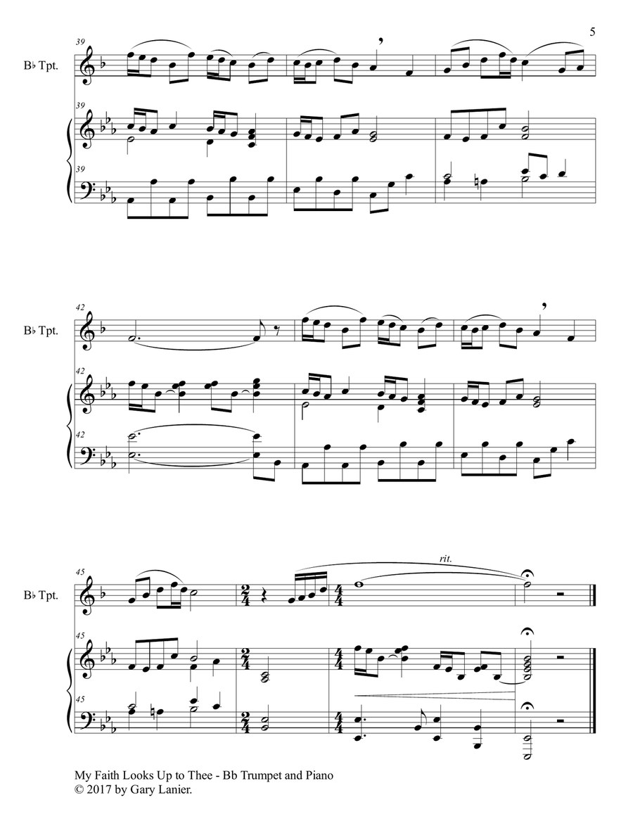 3 Hymns of Faith, Blessing & Praise (For Bb Trumpet & Piano with Score/Parts) B-Flat Trumpet scores gallery preview page 6
