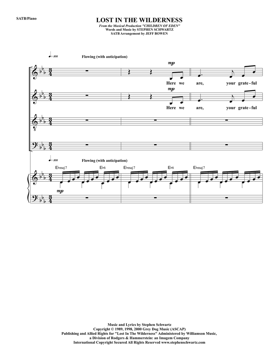 Lost In The Wilderness 4-Part scores gallery preview page 1