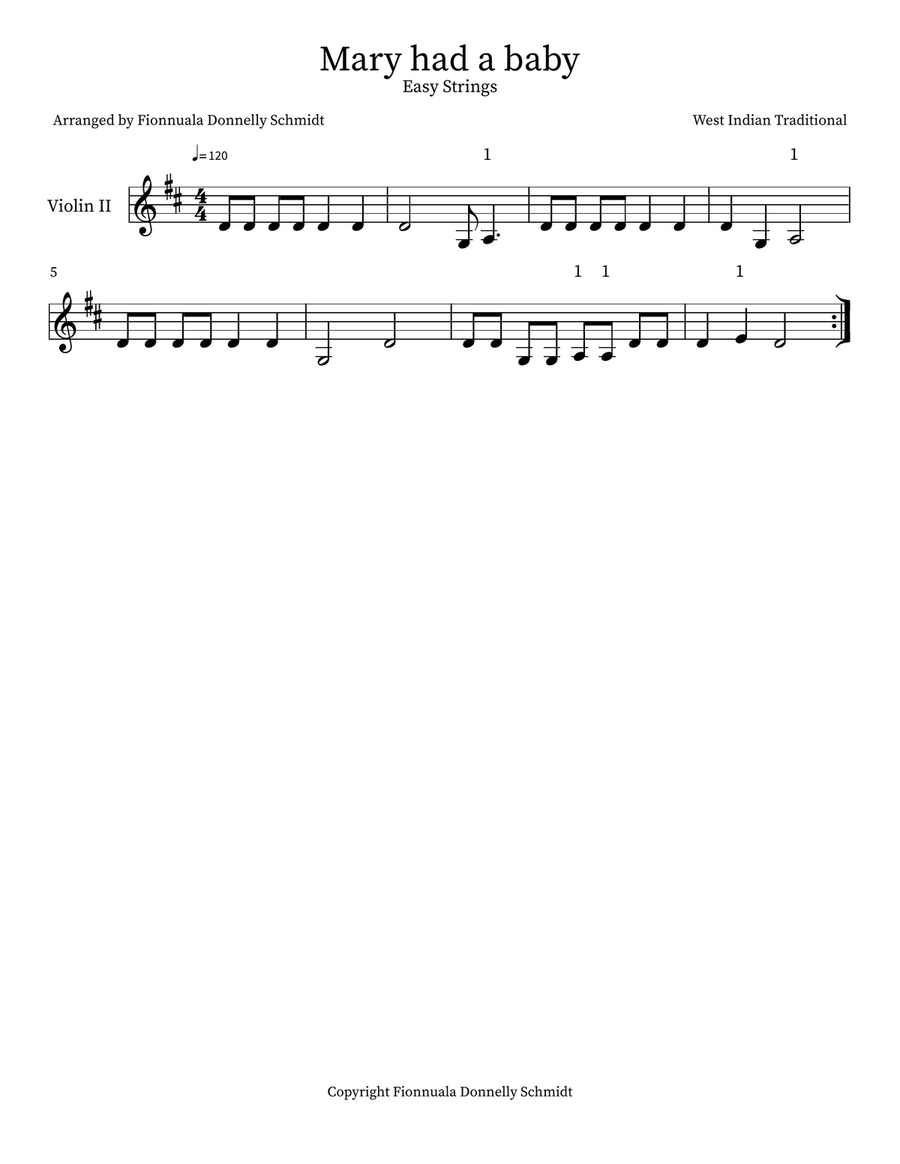 Mary had a baby - Easy String Orchestra String Orchestra scores gallery preview page 4