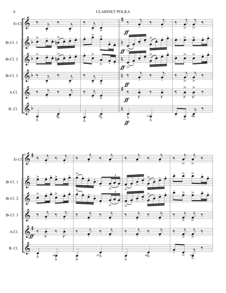 Clarinet Polka - Clarinet Sextet/Choir - Adv. Intermediate - Choir - Digital  Sheet Music