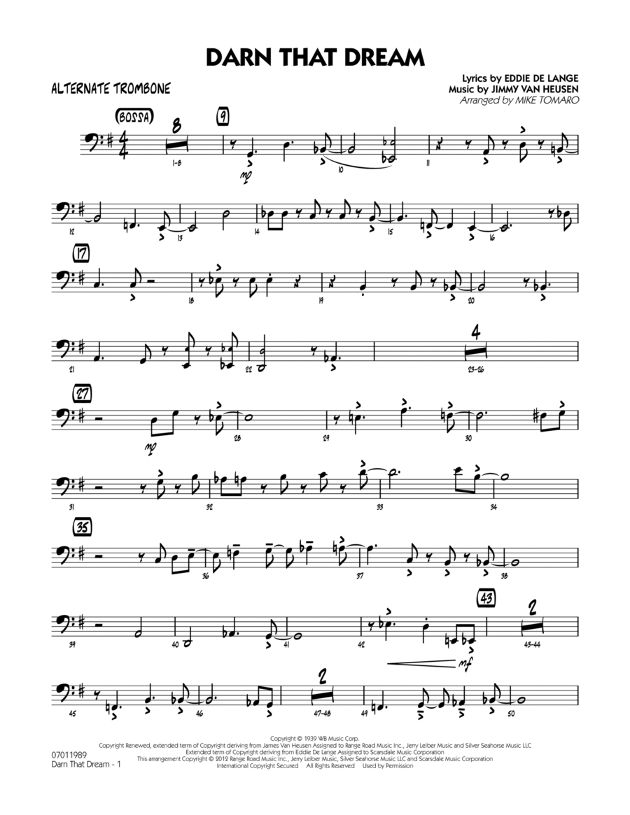 Darn That Dream - Alternate Trombone Jazz Ensemble scores gallery preview page 1
