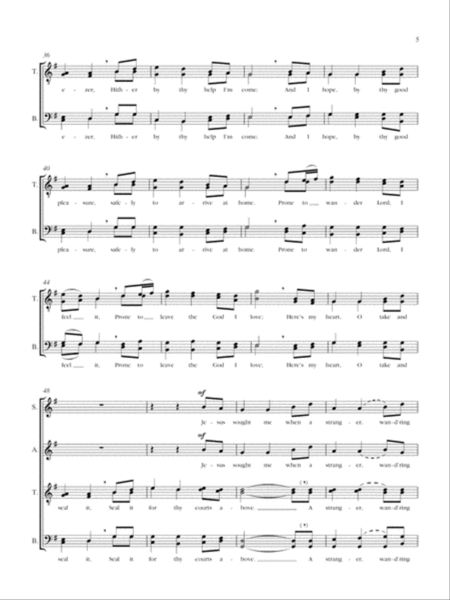 Come, thou fount of every blessing 4-Part scores gallery preview page 4