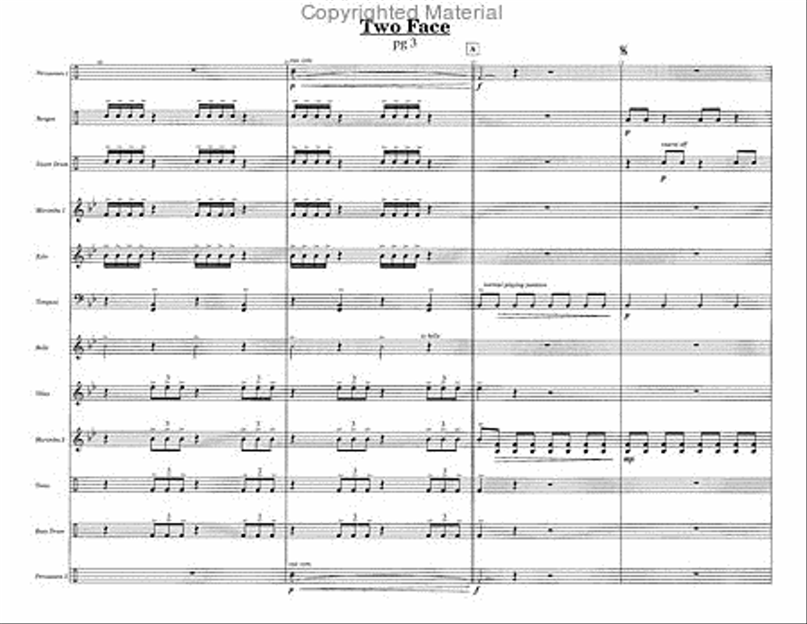 Two Face Percussion Ensemble scores gallery preview page 4