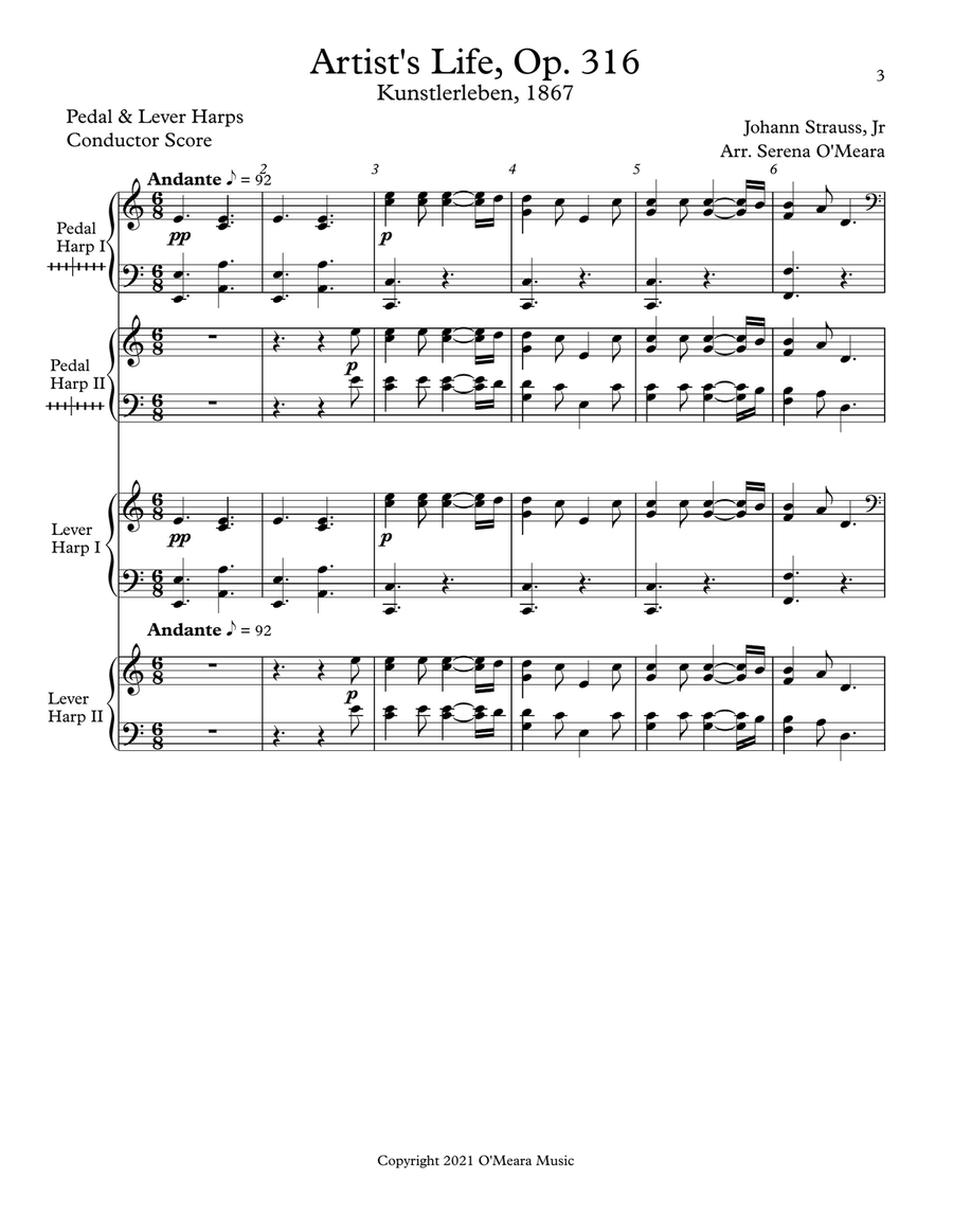 Artist’s Life, Op. 316 - Conductor Score Small Ensemble scores gallery preview page 3