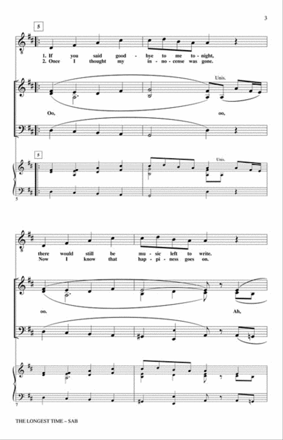 The Longest Time 3-Part scores gallery preview page 3
