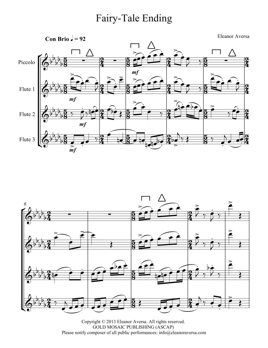 Fairy-Tale Ending Flute Quartet scores gallery preview page 1