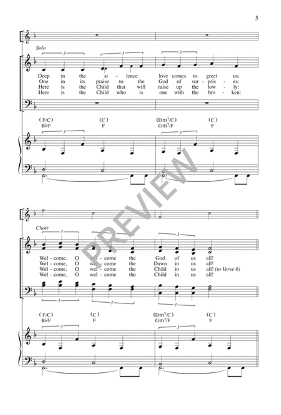Welcome the Child 4-Part scores gallery preview page 6