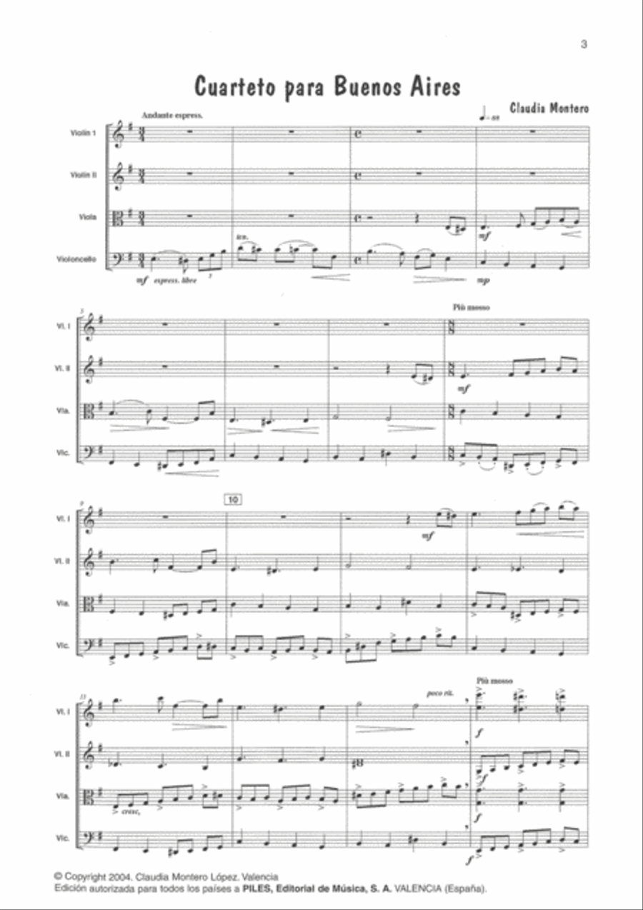 Cuarteto para Buenos Aires String Quartet scores gallery preview page 4