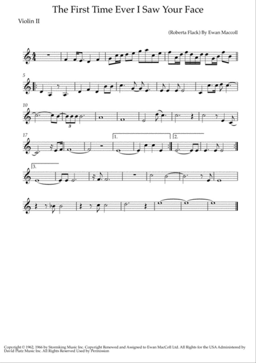 The First Time Ever I Saw Your Face String Quartet scores gallery preview page 2