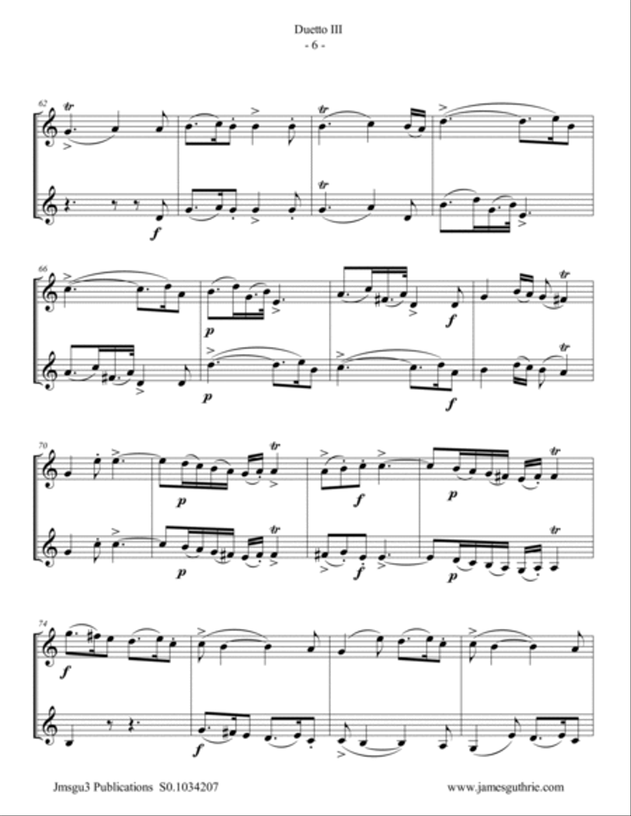 Quantz: Duetto Op. 2 No. 3 for Violin Duo String Duet scores gallery preview page 6