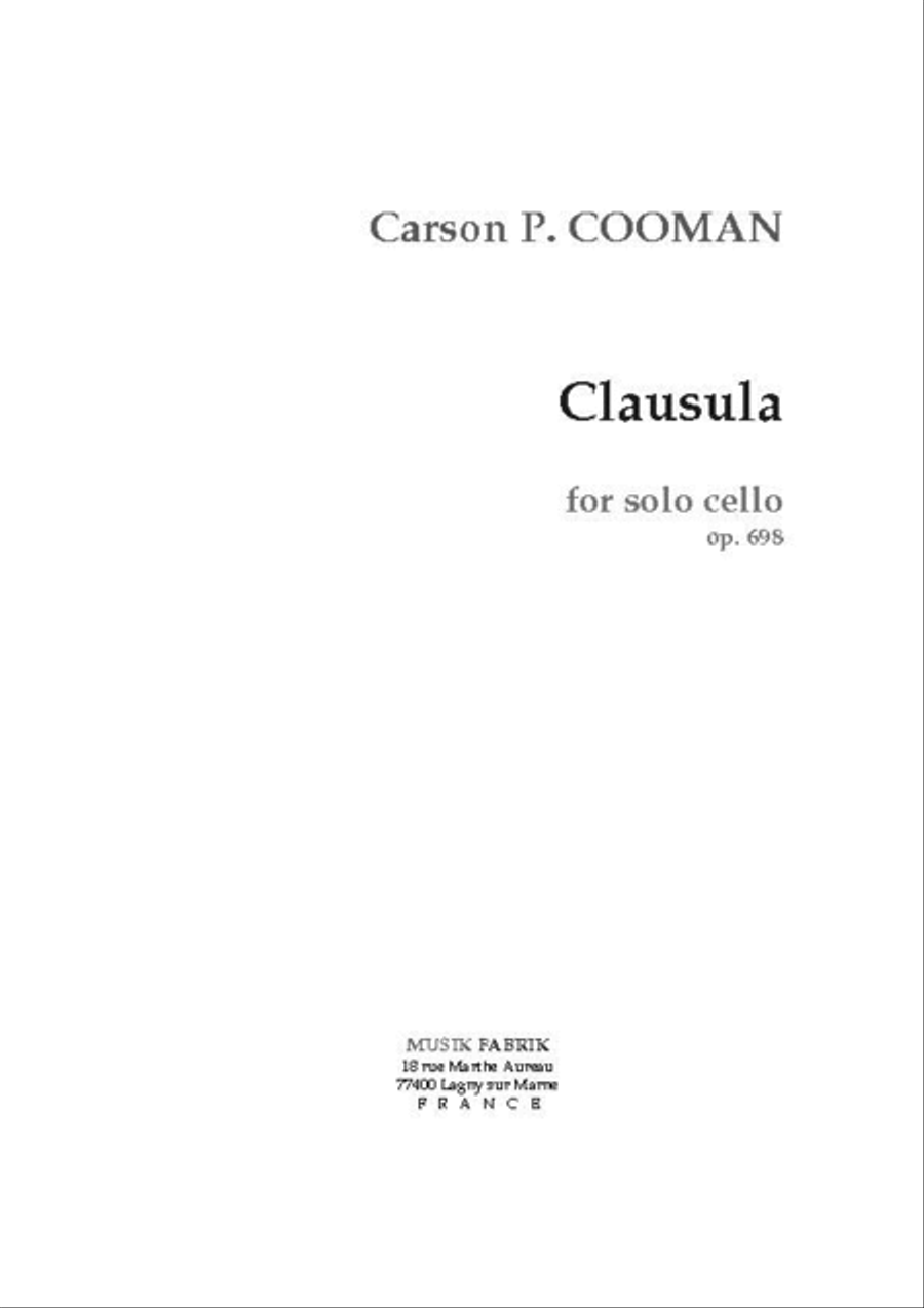 Clausula Clausula Cello Solo scores gallery preview page 1