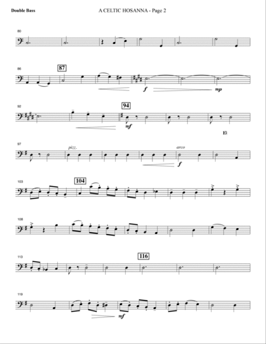 A Celtic Hosanna - Double Bass Choir scores gallery preview page 2