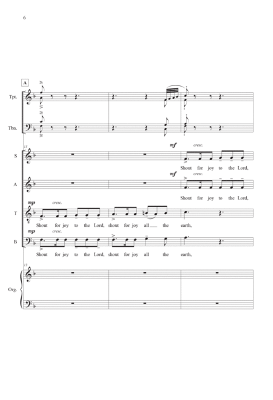 Shout for Joy to the World (Downloadable Brass Full Score) Choir scores gallery preview page 6