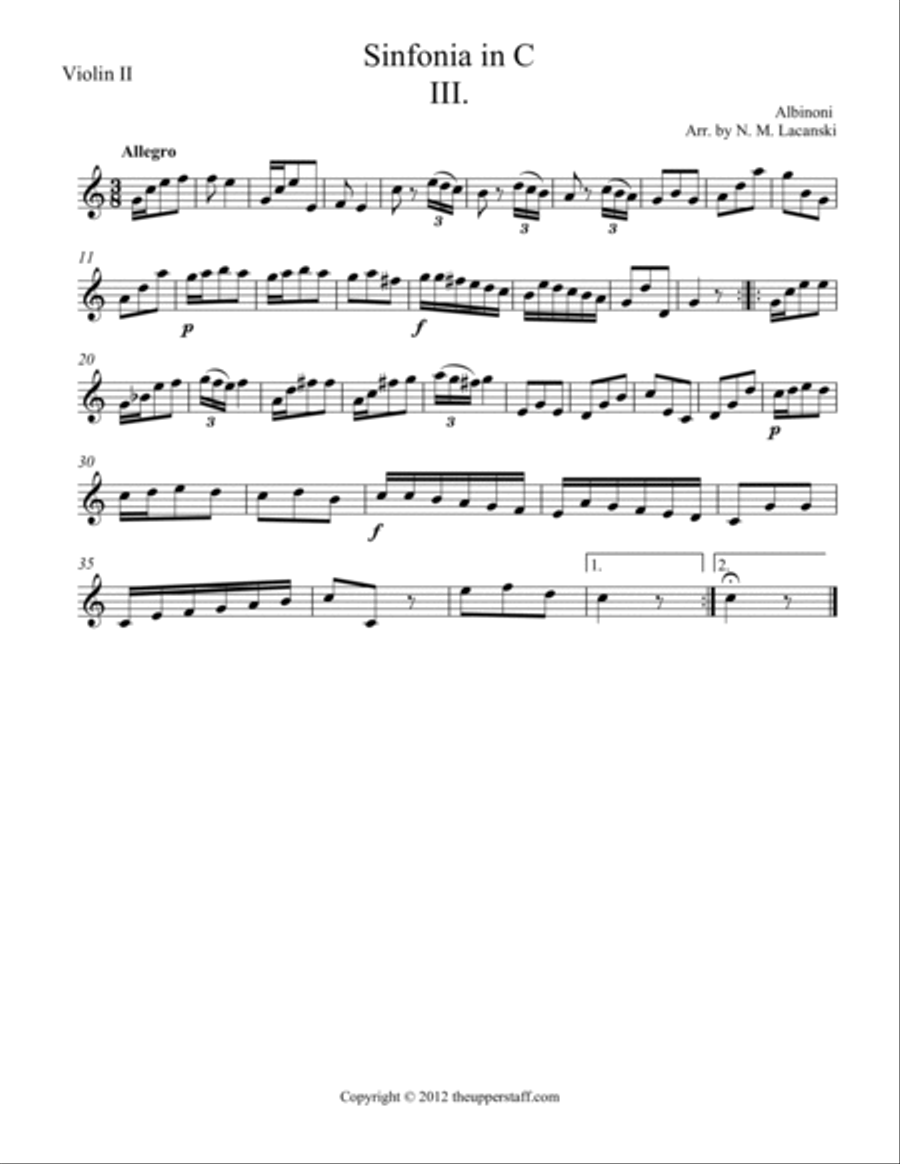 Sinfonia in C Movement III String Orchestra scores gallery preview page 3