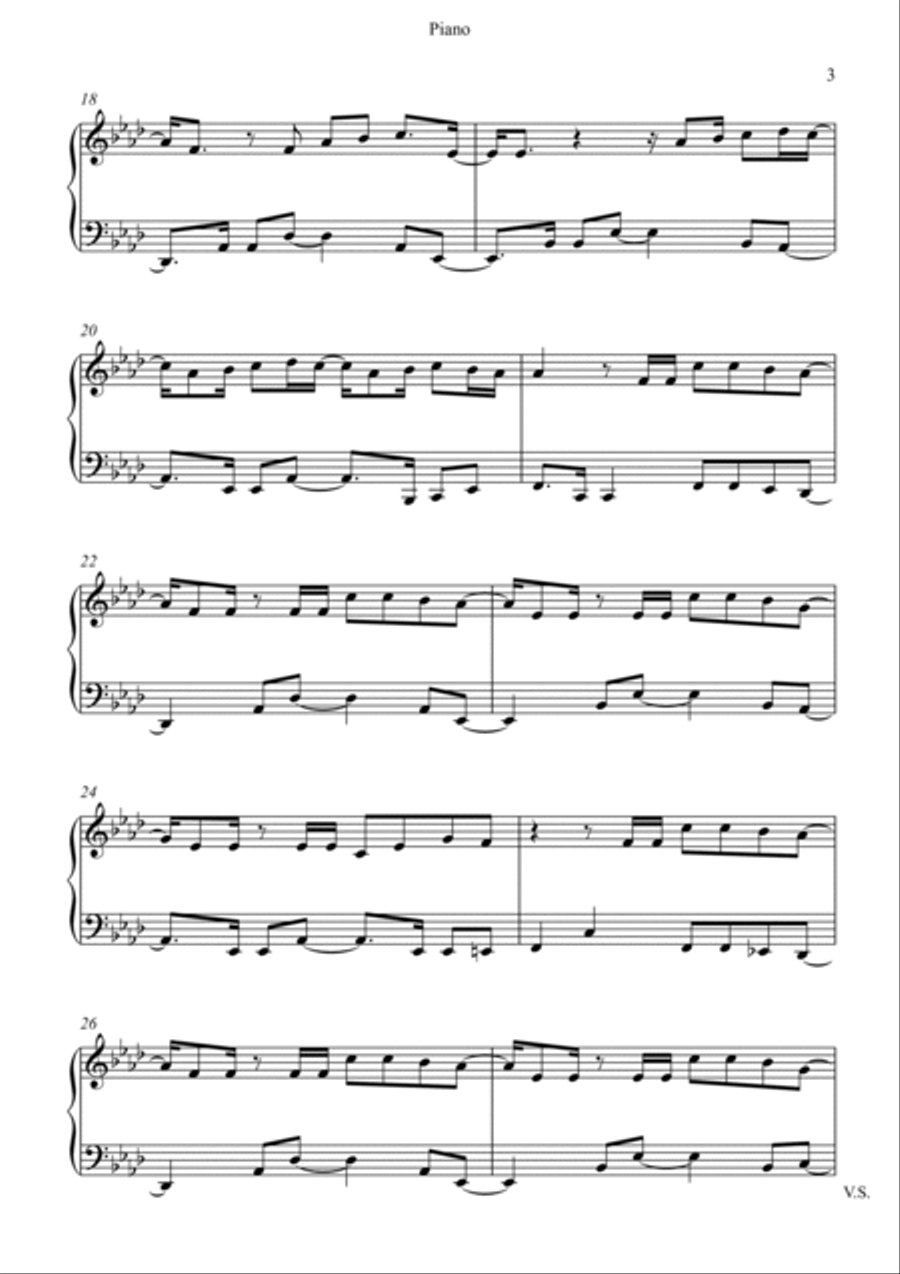Bam Bam Piano Solo scores gallery preview page 3