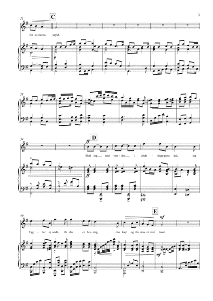 Herren er min hyrde (høj stemme + klaver) Voice scores gallery preview page 3