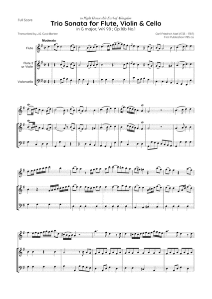 Abel - 4 Trio Sonatas, WK 98-101 ; Op.16b