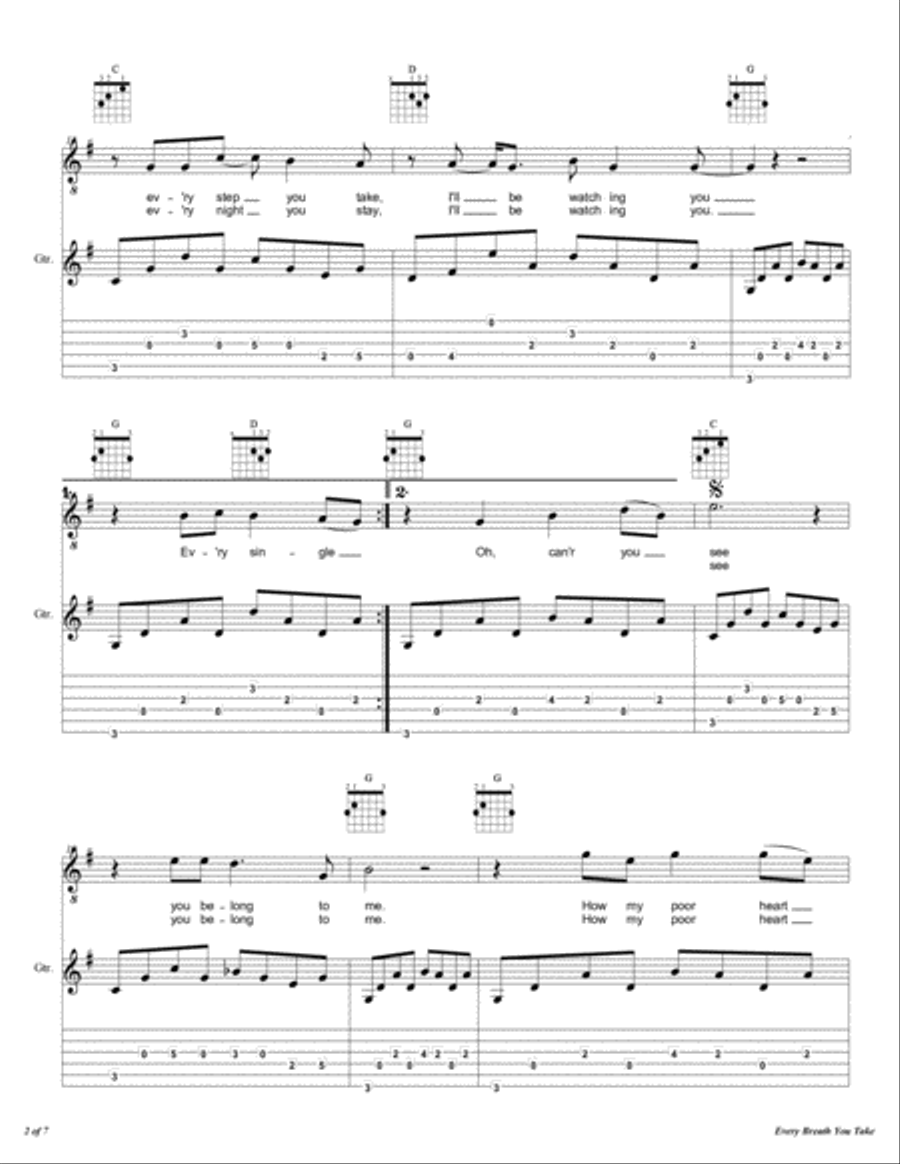 Every Breath You Take Every Breath You Take Guitar scores gallery preview page 3