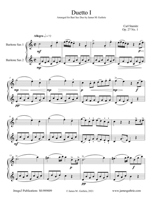 Stamitz: Duet Op. 27 No. 1 for Baritone Sax Duo