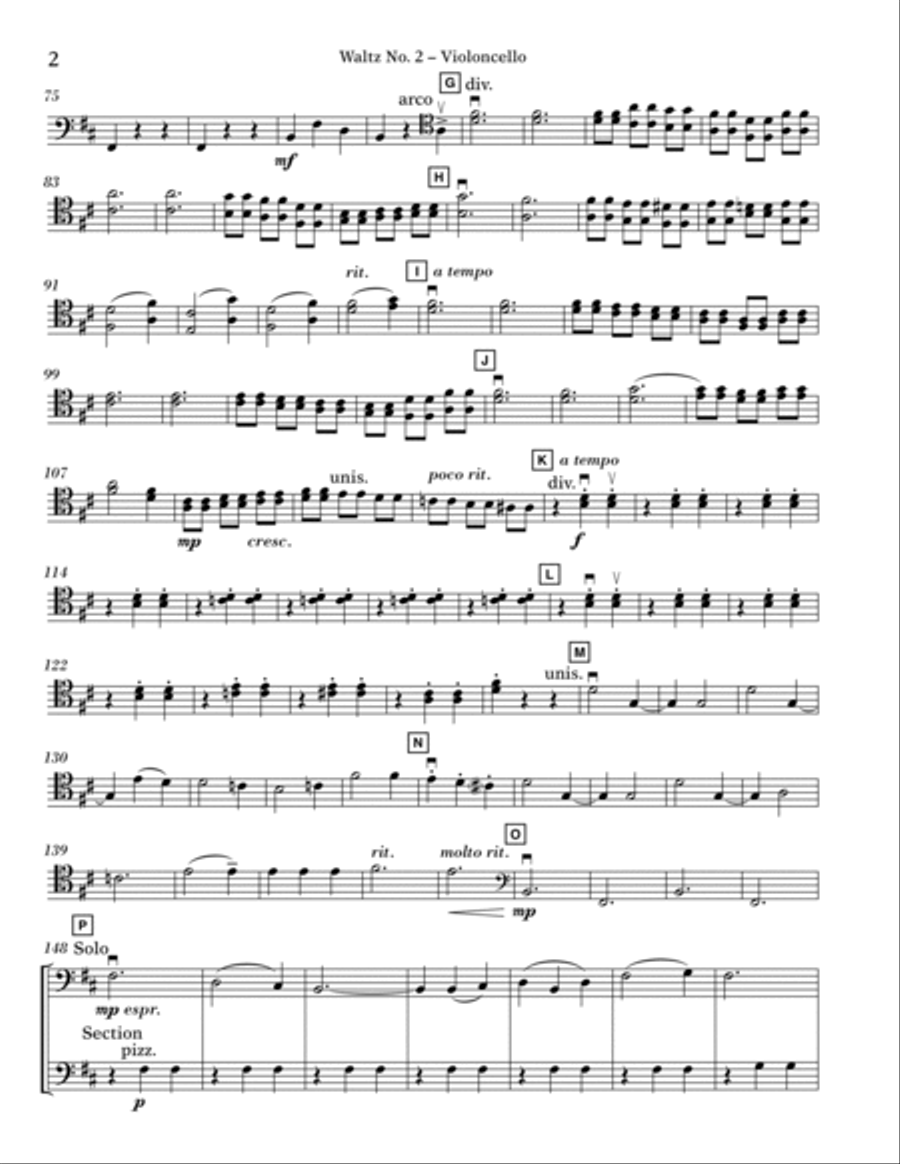 Waltz No. 2 - Cello Cello scores gallery preview page 2