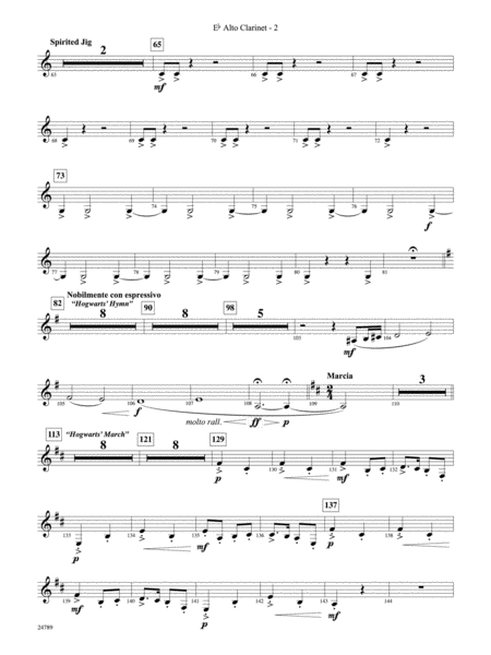 Harry Potter and the Goblet of Fire, Symphonic Suite from: E-flat Alto Clarinet