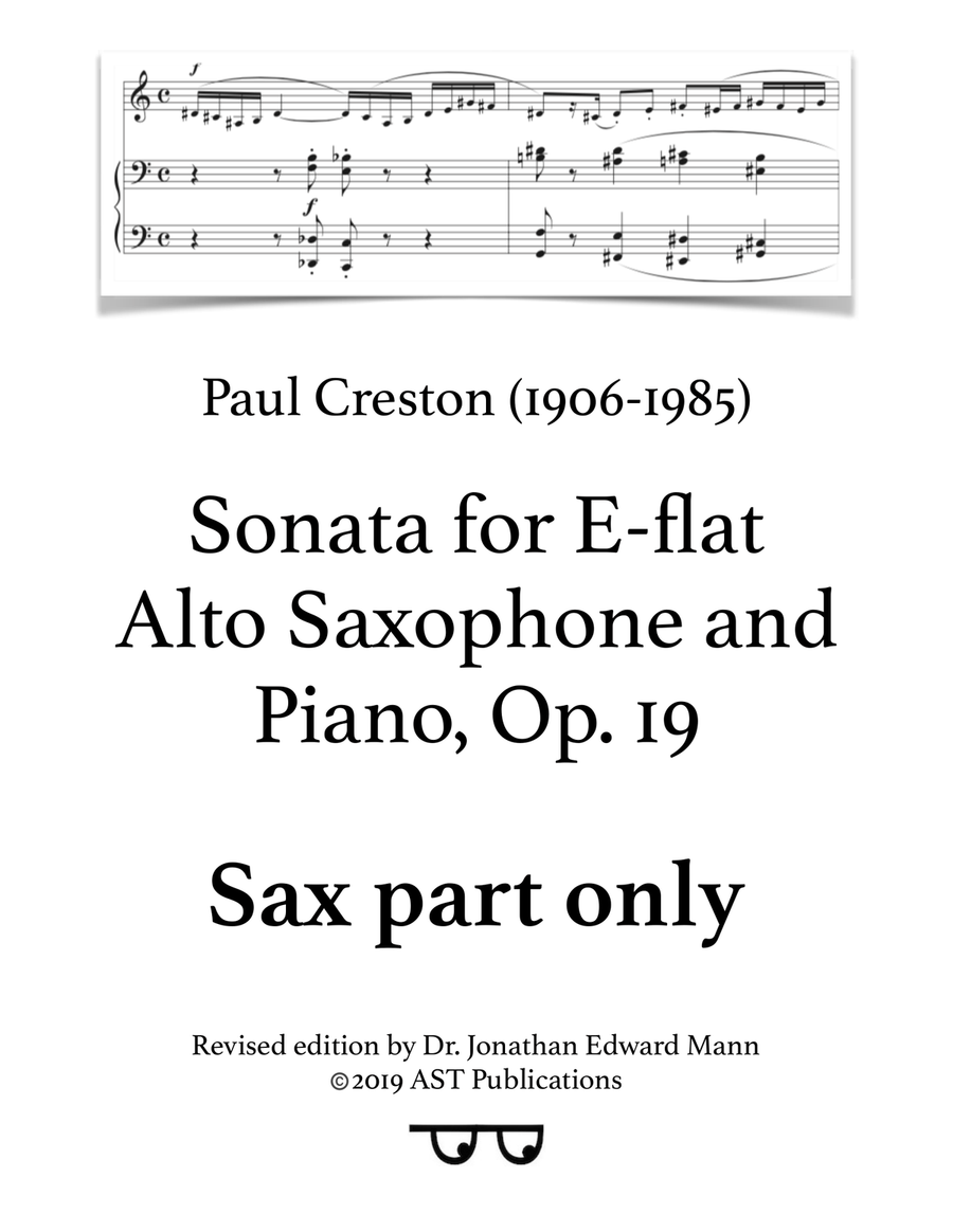 Saxophone Sonata Alto Saxophone scores gallery preview page 1