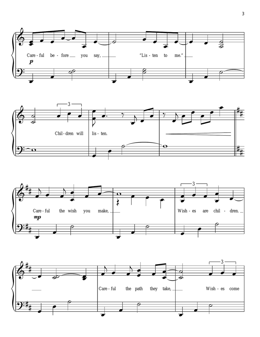 Children Will Listen (Film Version) (from Into The Woods) Easy Piano scores gallery preview page 3