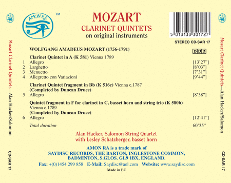 Clarinet Quintets  Sheet Music