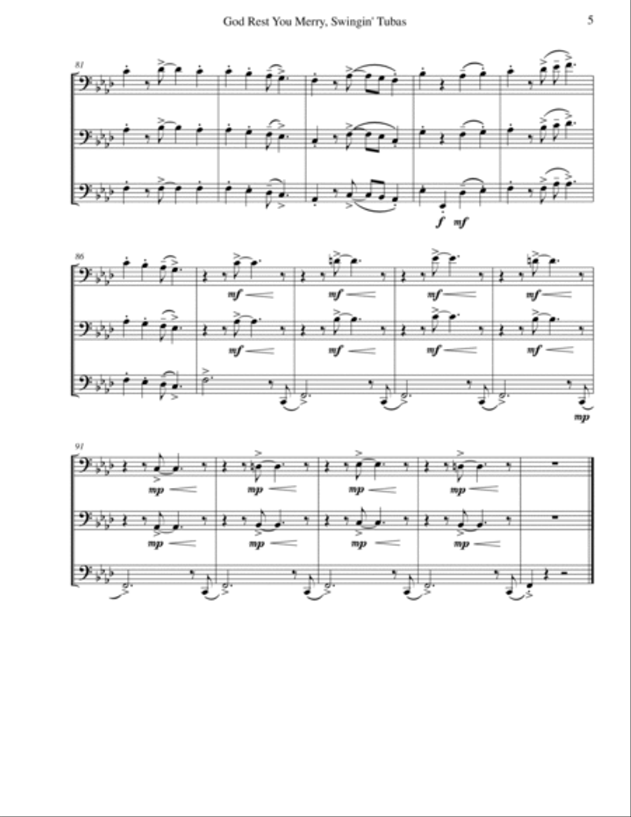 Gentlemen (Tuba Trio), God Rest You Merry Brass Trio scores gallery preview page 5