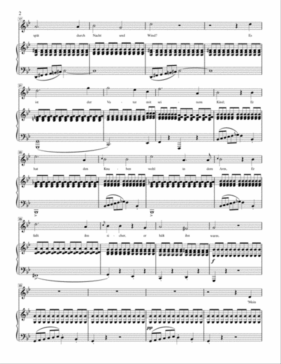 Schubert - Erlkonig - High Voice in G minor High Voice scores gallery preview page 2